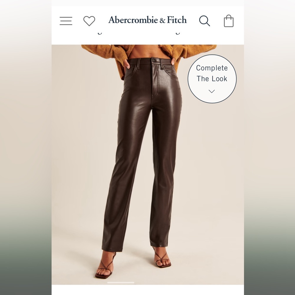 The 90’s straight ultra high rise leather pants